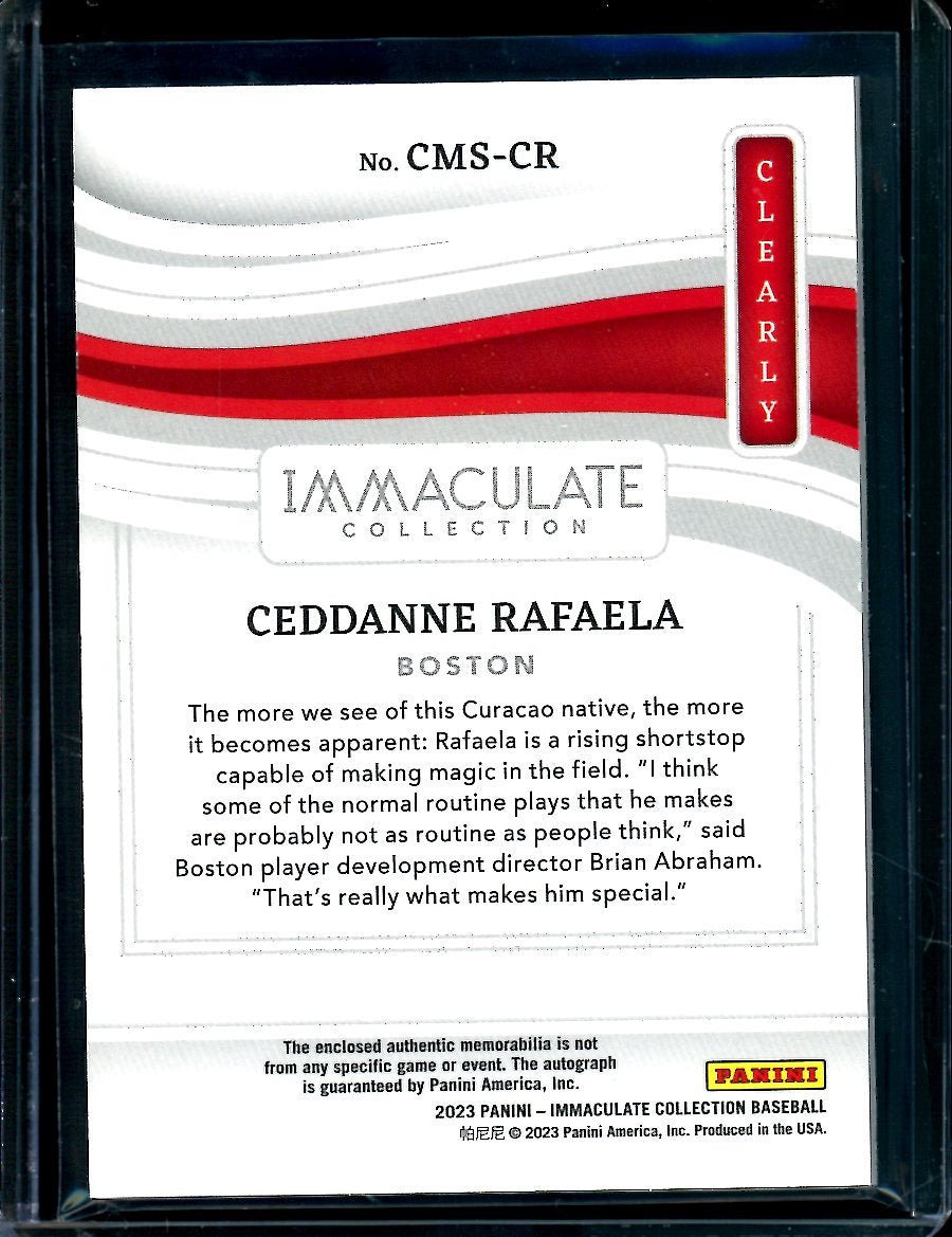 2023 Panini Immaculate Ceddanne Rafaela Clearly Patch Autograph /25 Red Sox