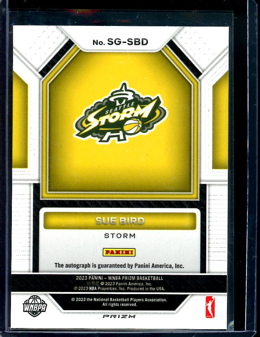 2023 Panini Prizm Sue Bird Silver Autograph Storm