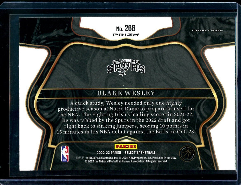 2022/23 Panini Select Blake Wesley Courtside Cosmic Spurs