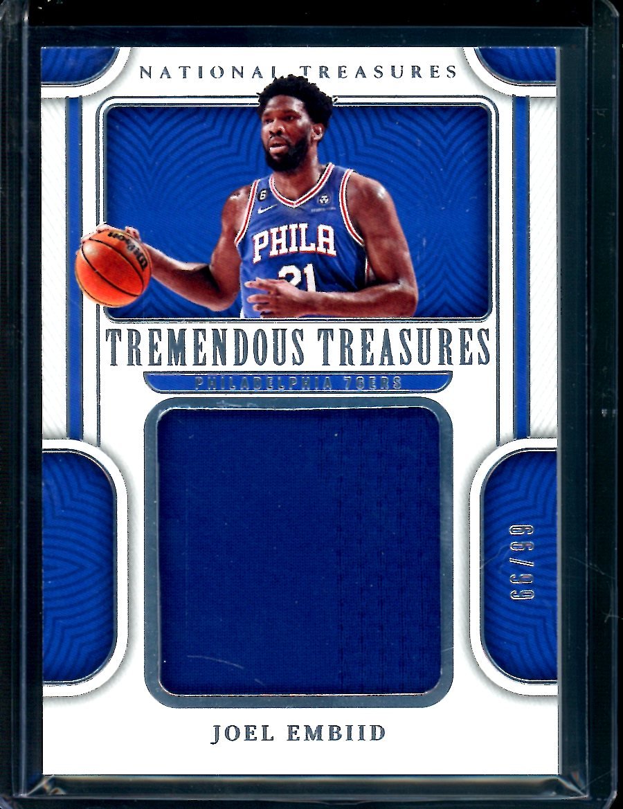 2022/23 Panini National Treasures Joel Embiid Tremendous Treasures Patch /99 76ers