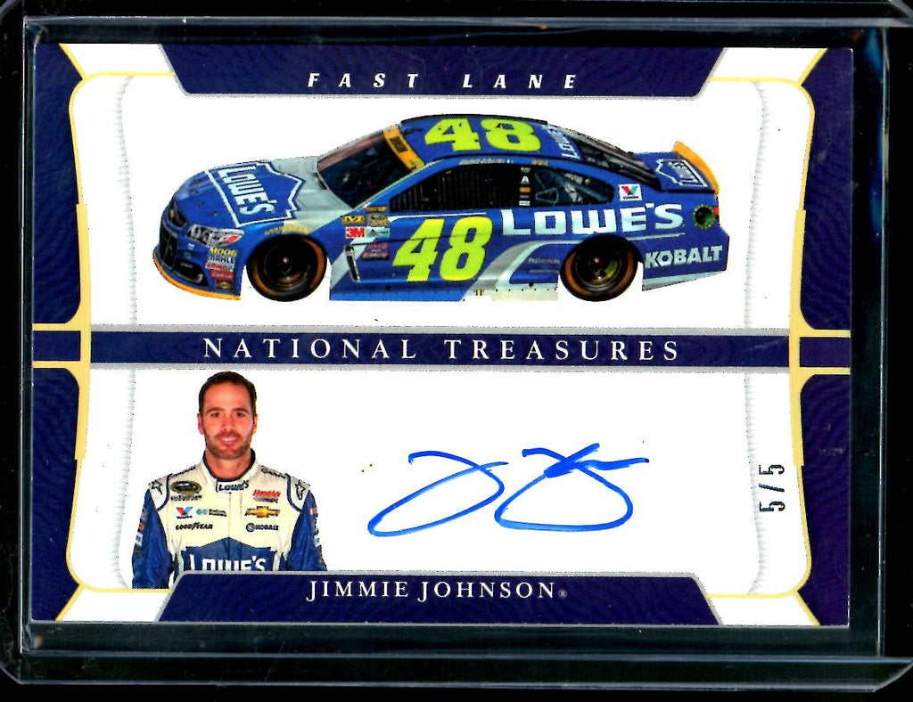 2022 Panini National Treasures Jimmie Johnson Fast Lane Auto /5 NASCAR