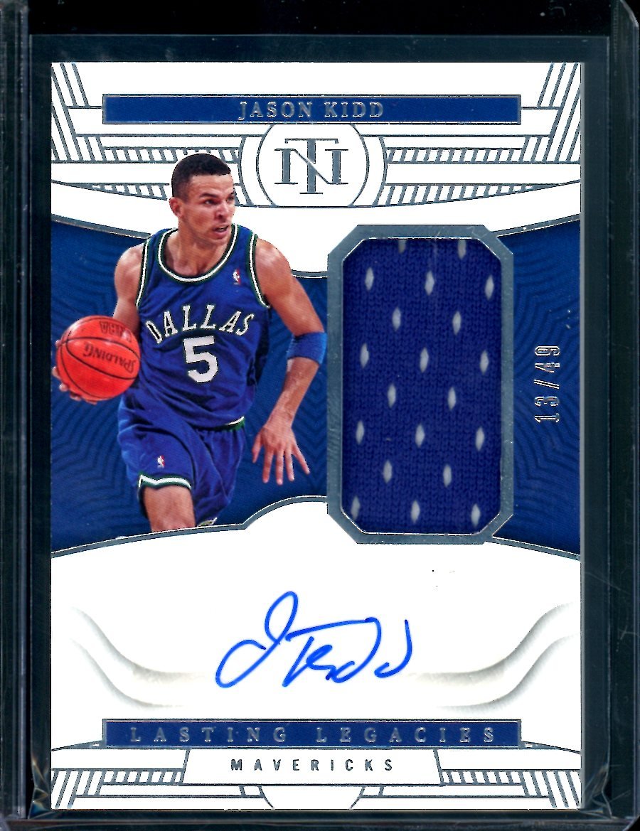 2022/23 Panini National Treasures Jason Kidd Lasting Legacies Patch Auto /49 Mavericks