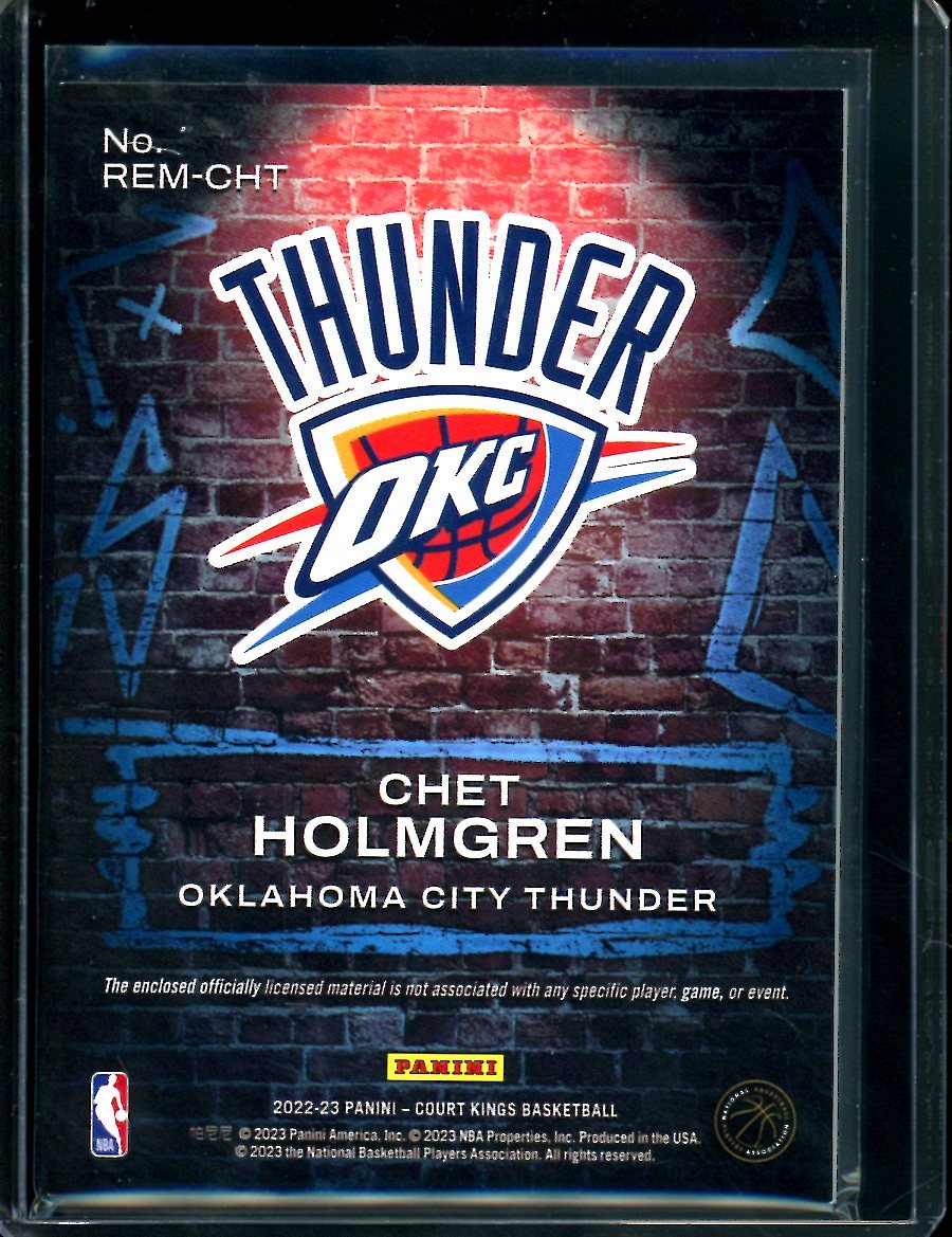 2022/23 Panini Crown Royale Chet Holmgren Rookie Expression Patch Thunder