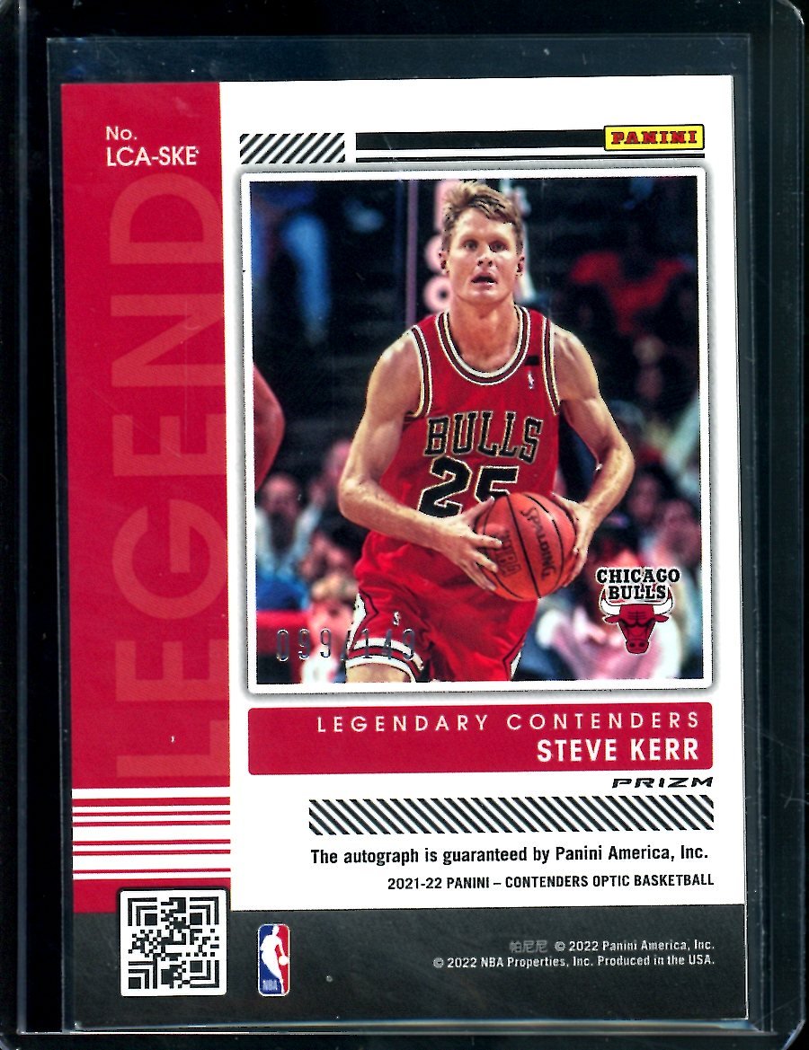 2021/22 Panini Contenders Optic Steve Kerr Legendary Contenders Auto /149 Bulls