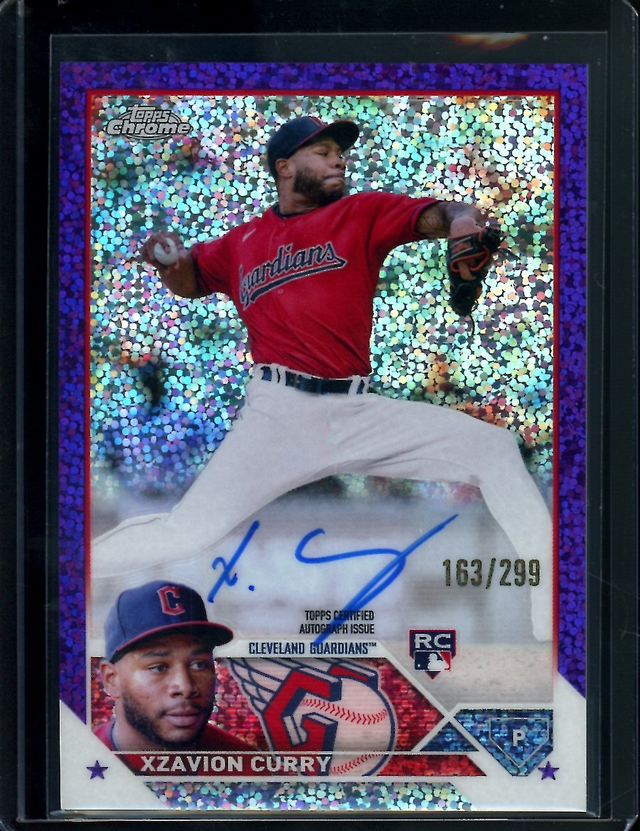 2023 Topps Chrome Update Xzavion Curry Rookie Auto Purple /299 Guardians
