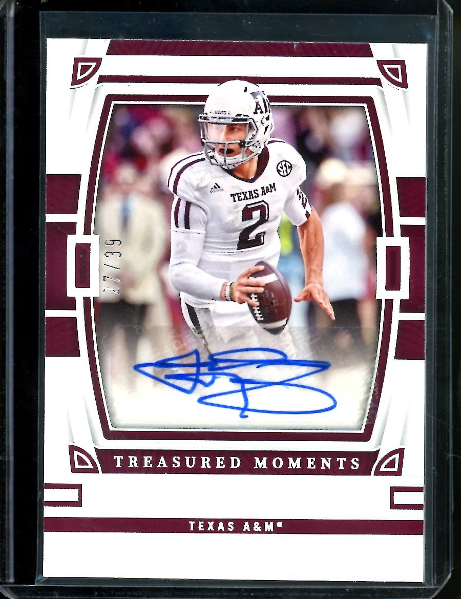 2023 Panini National Treasures Collegiate Johnny Manziel Treasures Moments Auto /39 Texas A&M