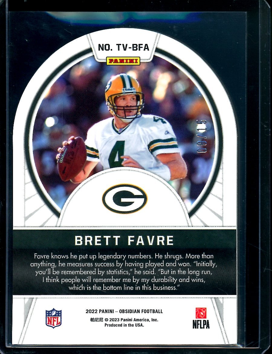 2022 Panini Obsidian Brett Favre Tunnel Vision /15 Packers