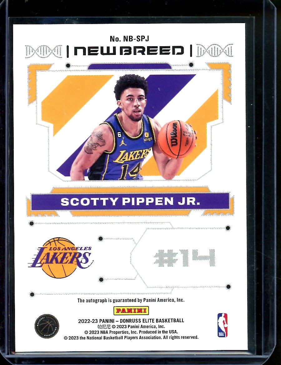 2022/23 Panini Elite Scotty Pippen Jr. Rookie New Breed Auto Lakers