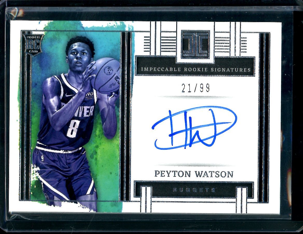 2022/23 Panini Impeccable Peyton Watson Rookie Auto /99 Nuggets