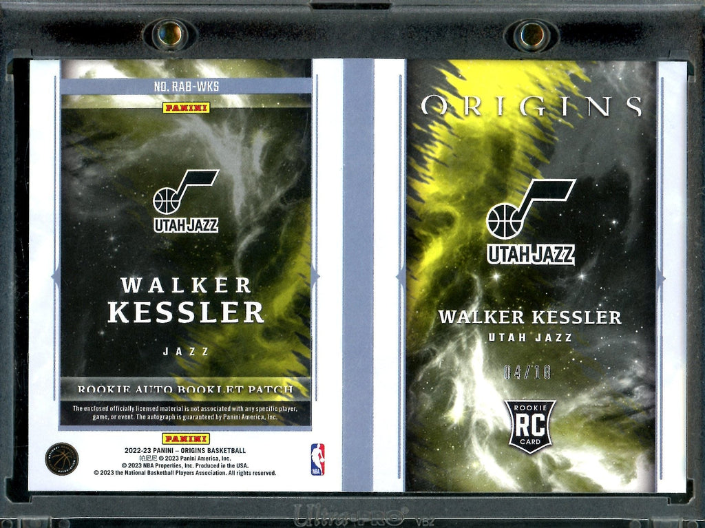 2022/23 Panini Origins Walker Kessler Rookie Booklet RPA Gold /10 Jazz