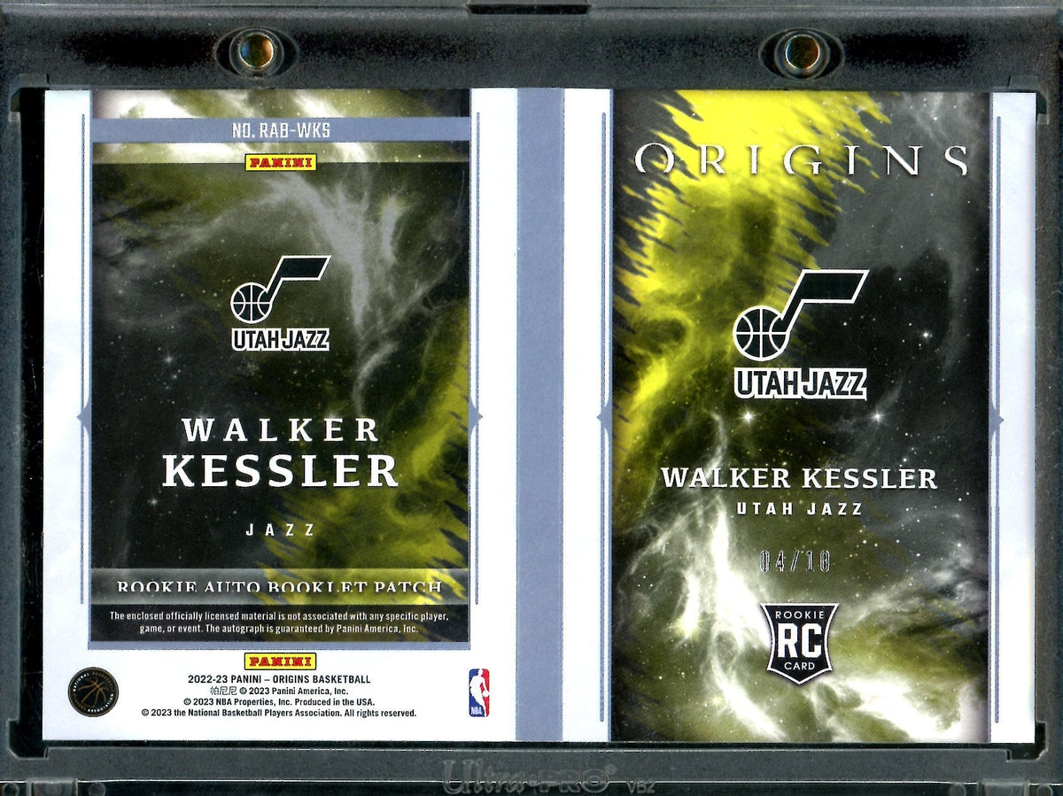 2022/23 Panini Origins Walker Kessler Rookie Booklet RPA Gold /10 Jazz