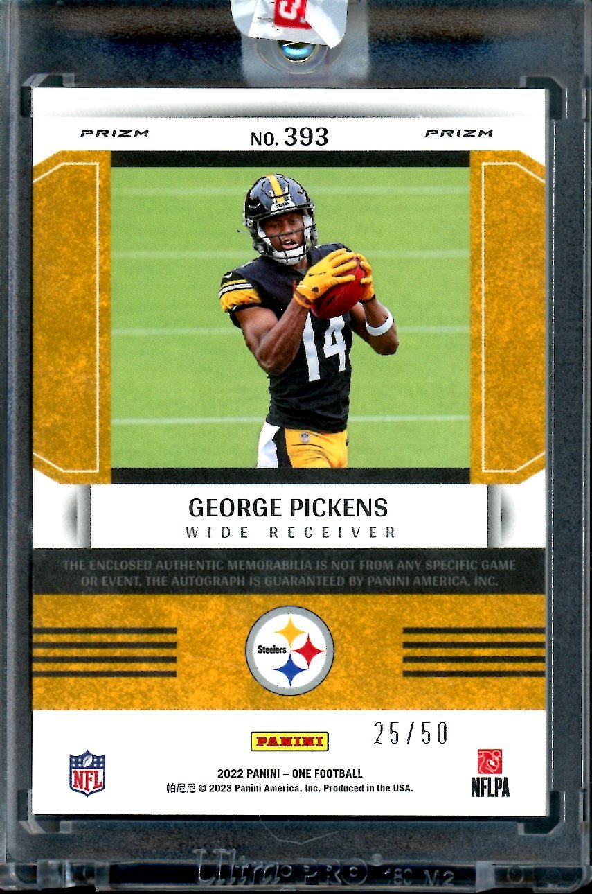 2022 Panini One George Pickens Rookie Fractal RPA /50 Steelers