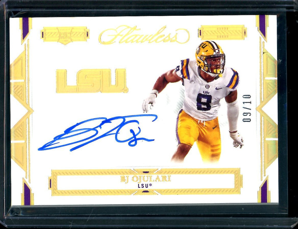 2023 Panini Flawless Collegiate BJ Ojulari Auto Gold /10 LSU