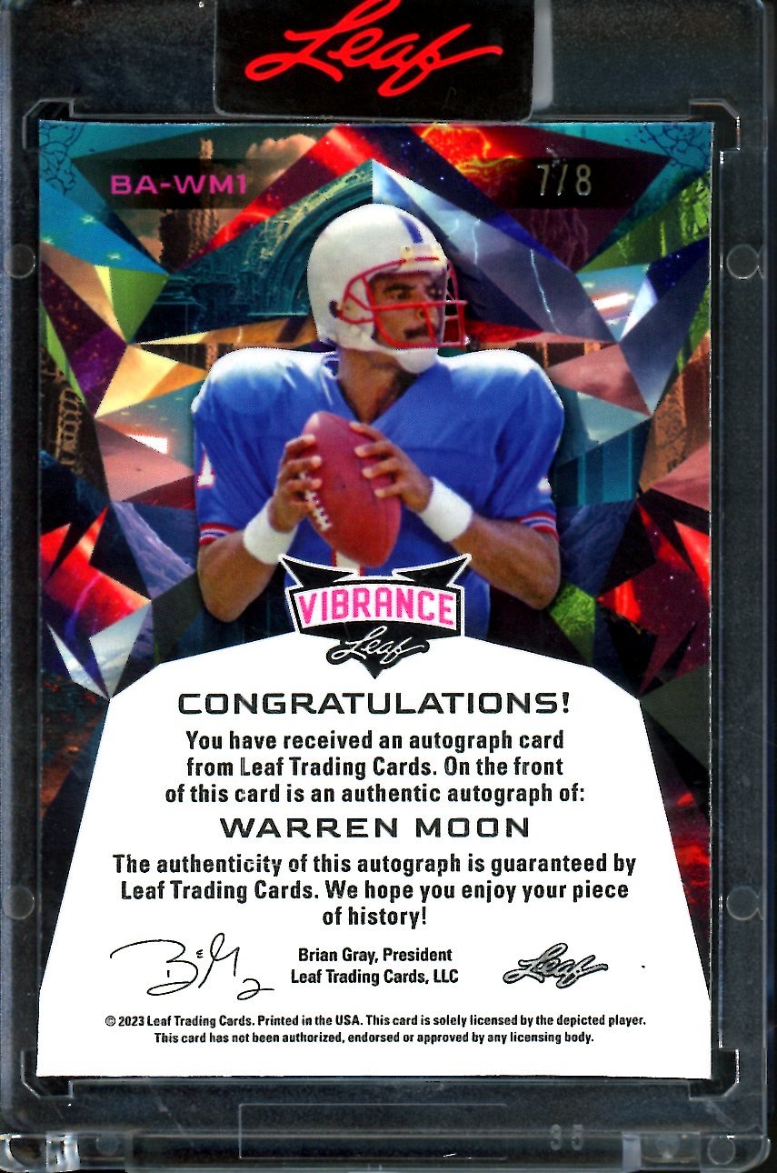 2023 Leaf Vibrance Warren Moon Auto Blue Shimmer /8 Oilers