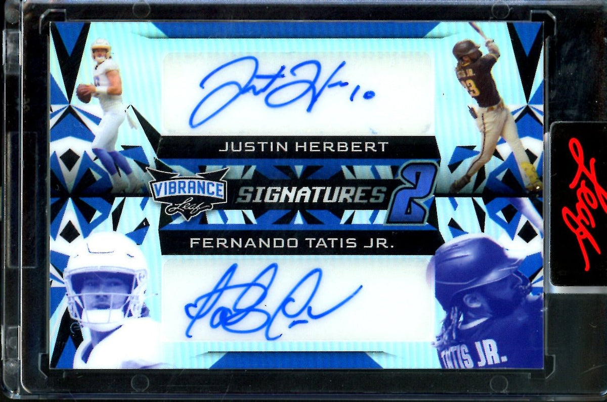 2023 Leaf Vibrance Justin Herbert/Fernando Tatis Jr Dual Auto Blue /10
