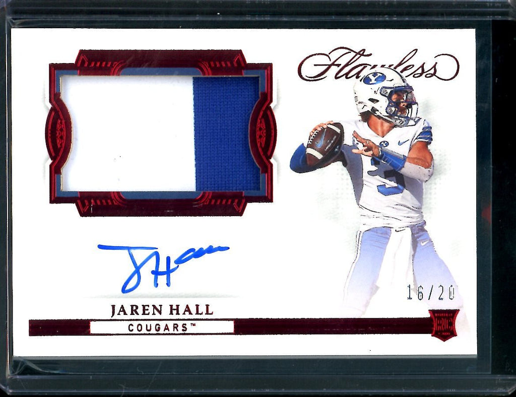 2023 Panini Flawless Collegiate Jaren Hall Rookie RPA /20 BYU