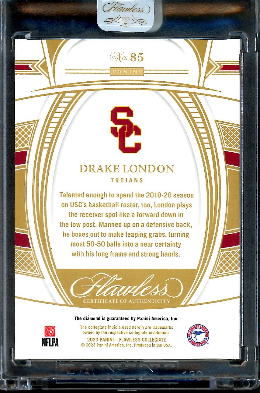 2023 Panini Flawless Collegiate Drake London Diamond /25 USC