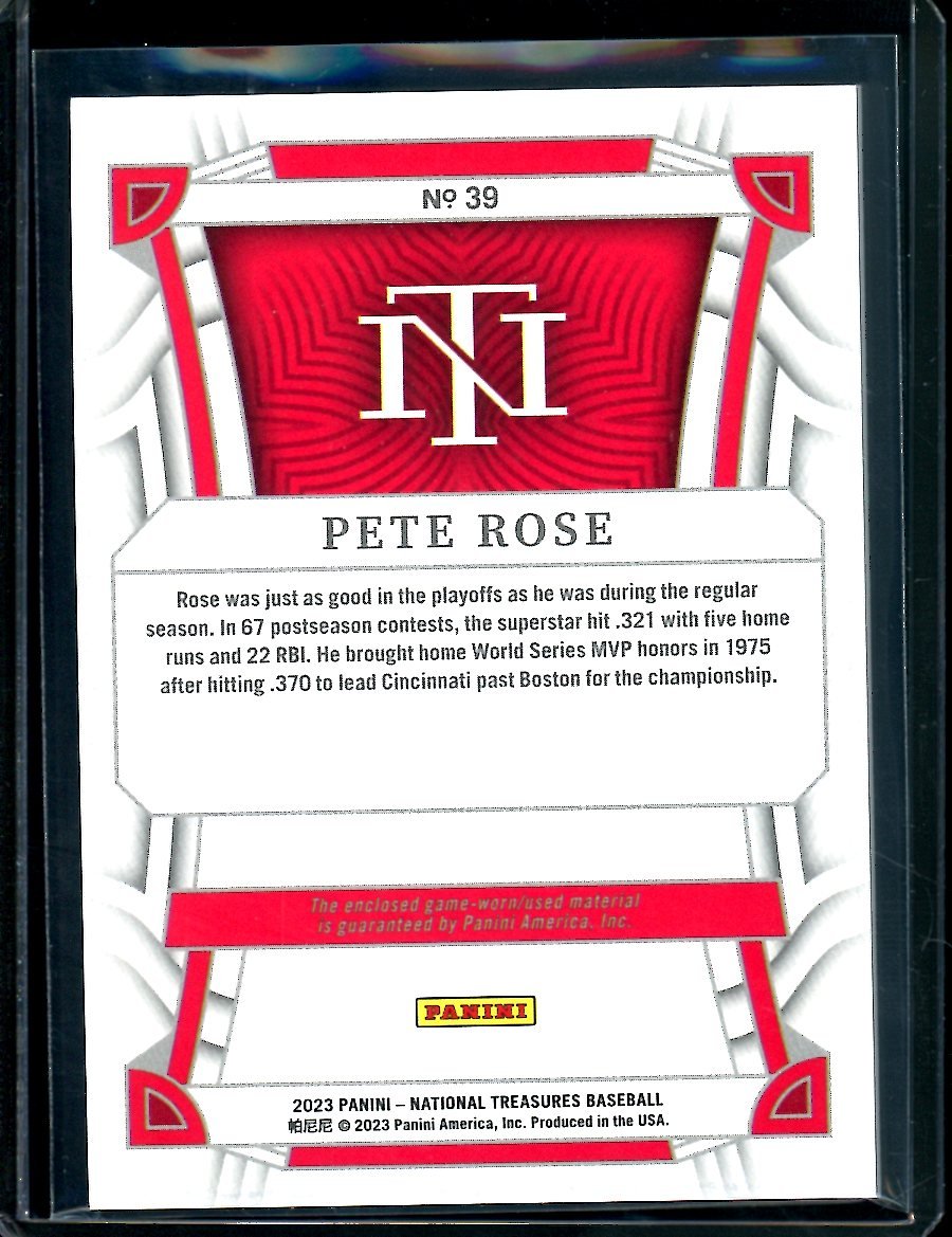 2023 Panini National Treasures Pete Rose Patch /35 Reds