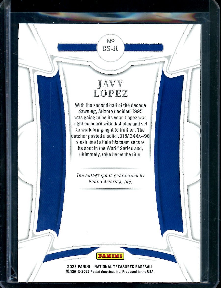 2023 Panini National Treasures Javy Lopez Century SIgnatures Auto /25 Braves