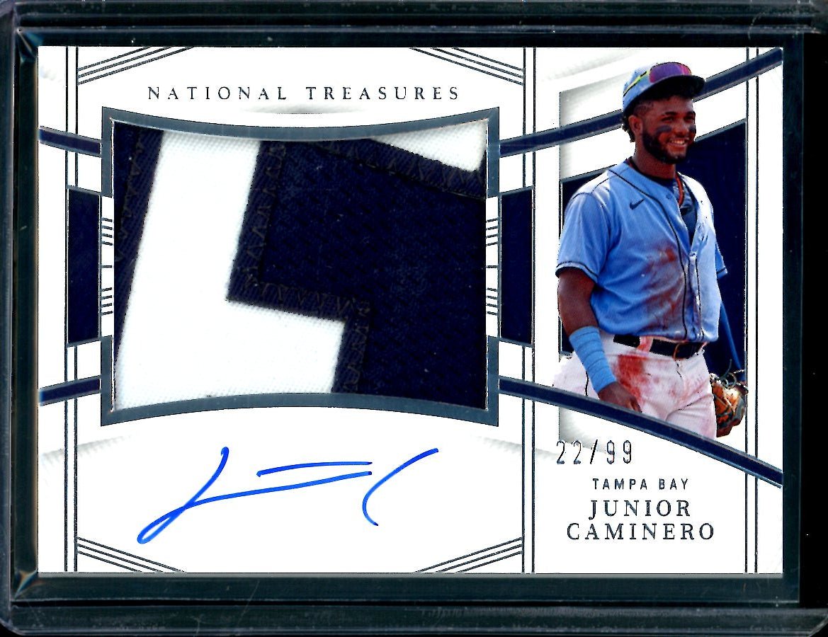 2023 Panini National Treasures Junior Caminero Patch Auto /99 Rays
