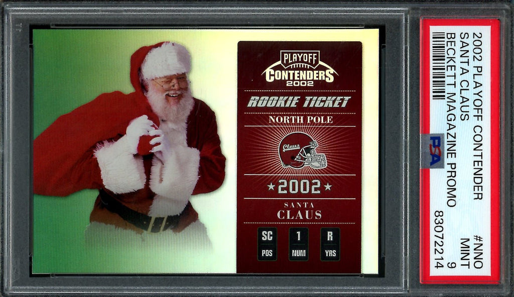 2002 Panini Playoff Contenders Santa Claus Rookie Ticket PSA 9
