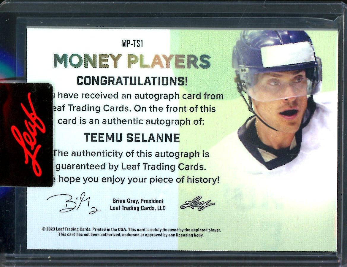 2023 Leaf Ultimate Hockey Teemu Selanne Money Players Auto /2