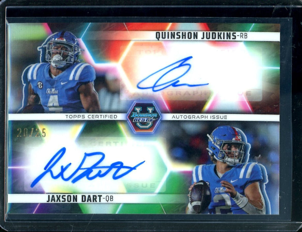 2023 Bowman's Best Quinshon Judkins/Jaxson Dart Dual Auto /25 Ole Miss