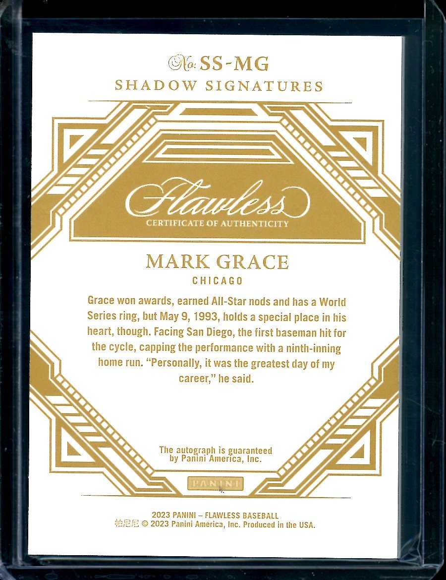 2023 Panini Flawless Mark Grace Auto /25 Cubs