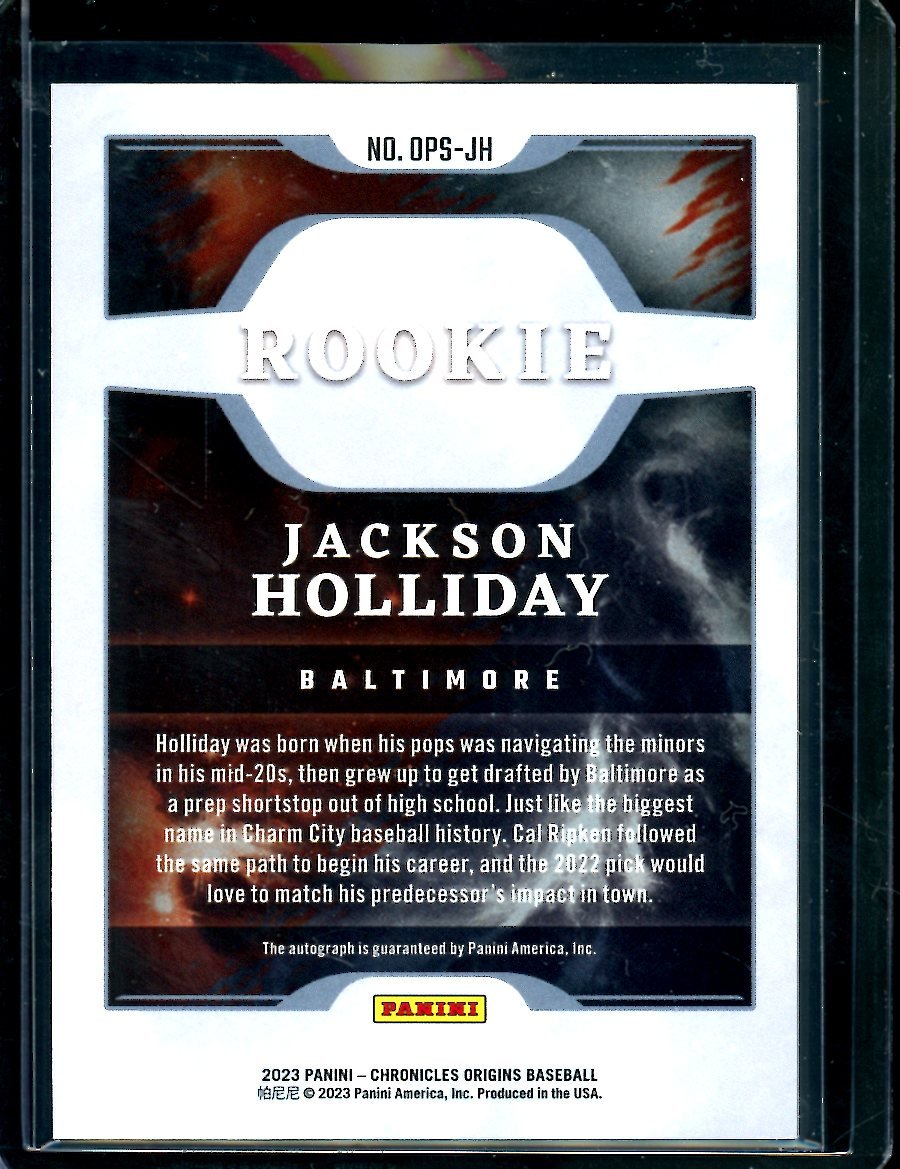 2023 Panini Chronicles Jackson Holliday Rookie Auto /299 Orioles