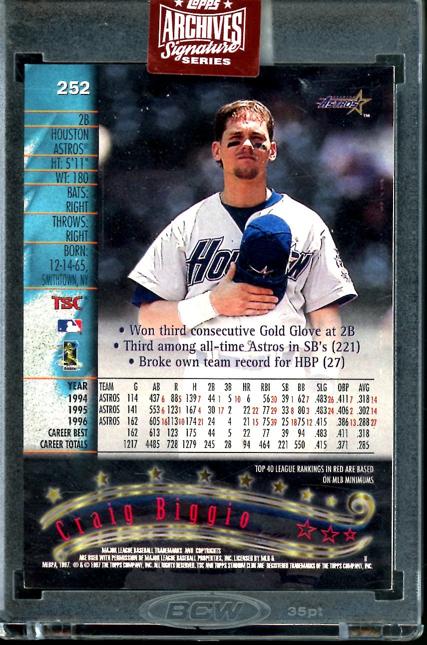 2023 Topps Archives Signature Series Craig Biggio Auto 1/1 Astros