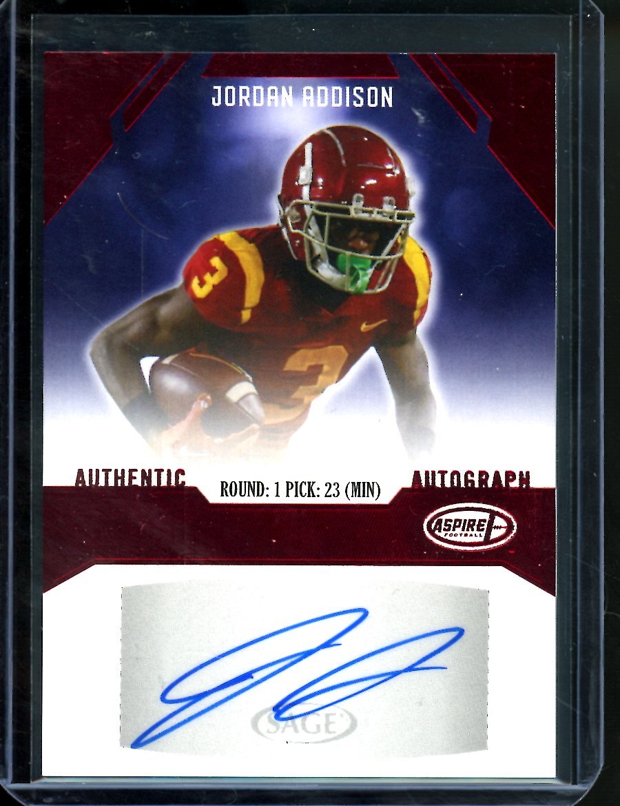 2023 Sage Jordan Addison Rookie Auto Red USC
