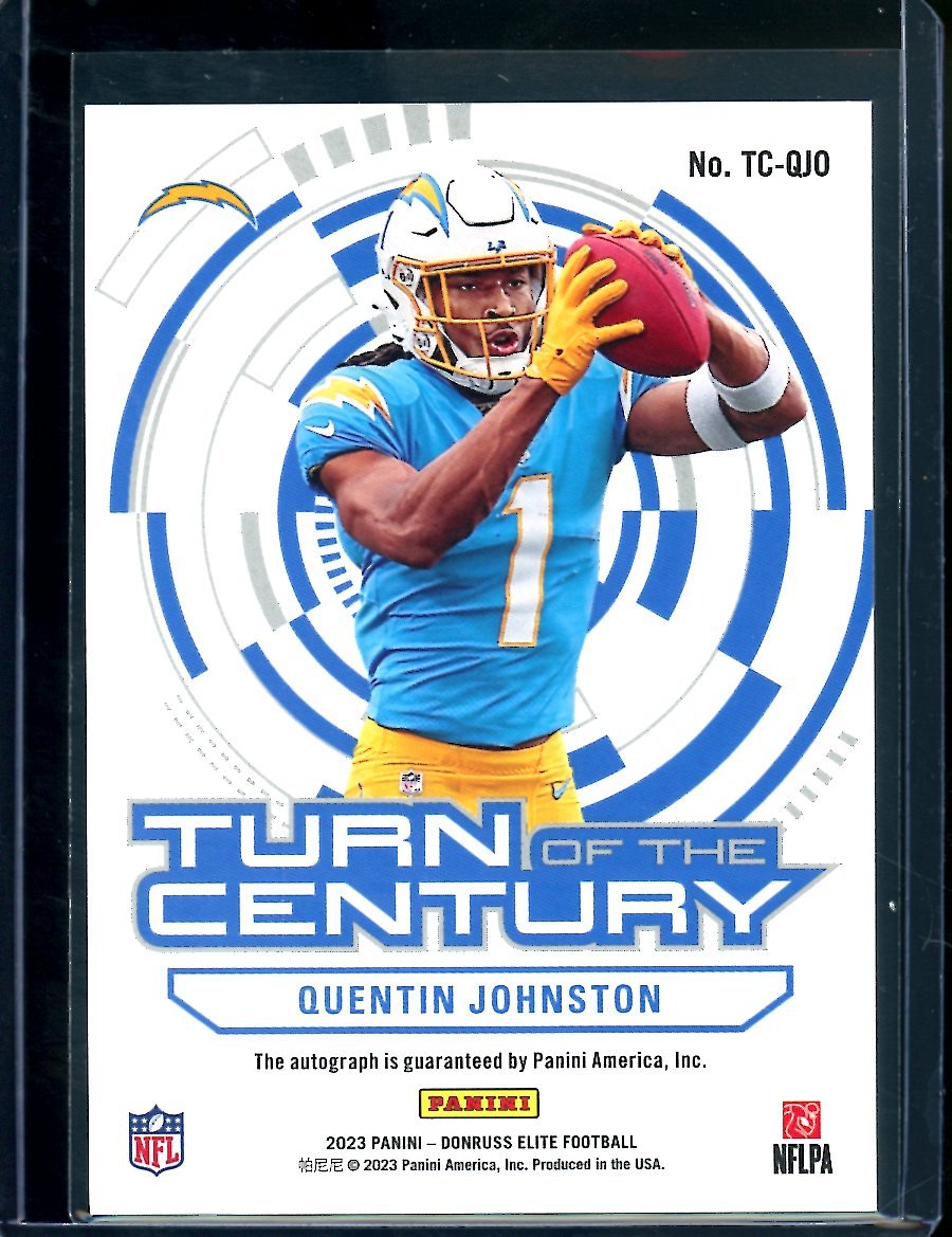 2023 Panini Elite Quentin Johnston Rookie Turn of the Century Auto /249 Chargers