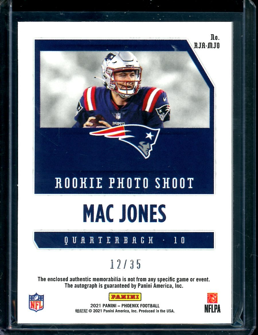 2021 Panini Phoenix Mac Jones Rookie RPA Orange /35 Patriots