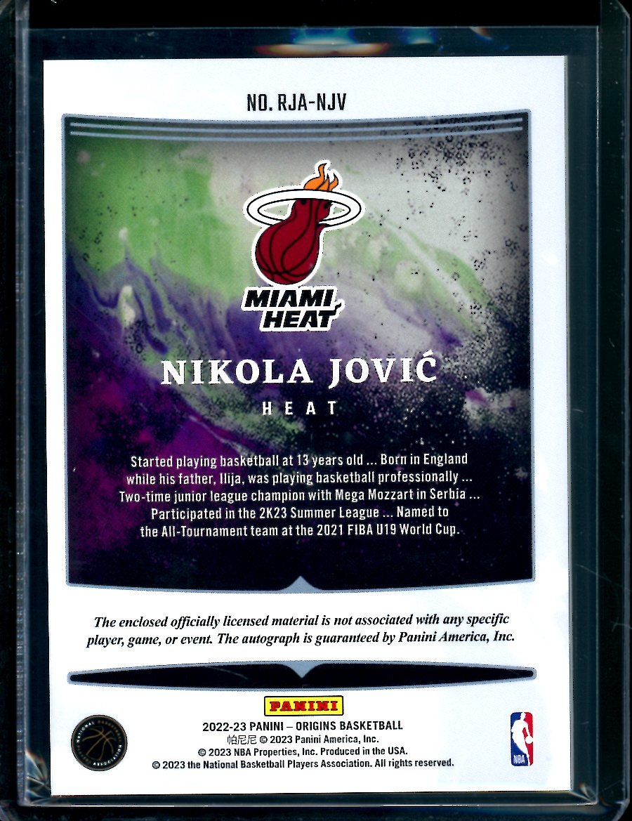 2022/23 Panini Origins Nikola Jovic Rookie RPA Heat