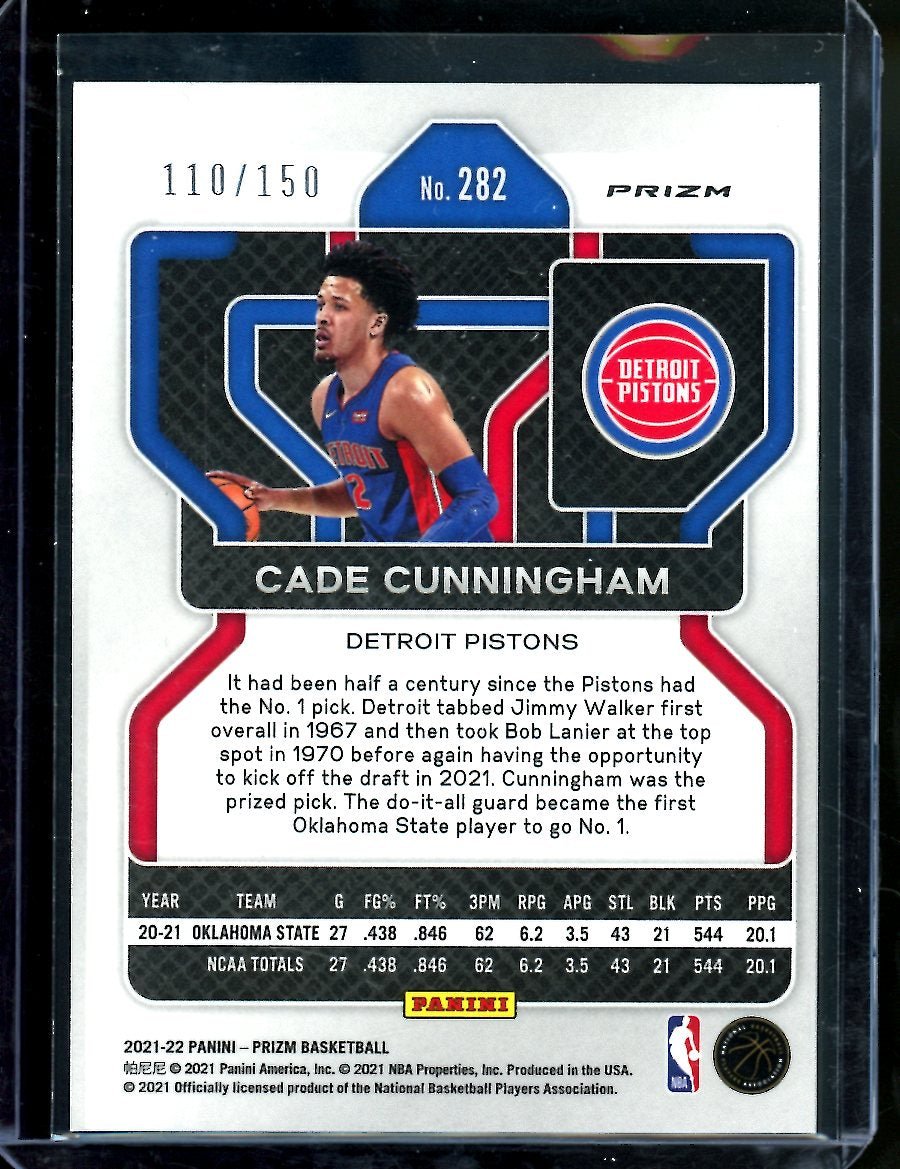 2021/22 Panini Prizm Cade Cunningham Rookie Blue Disco /150 Pistons