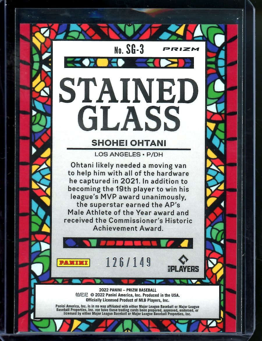 2022 Panini Prizm Shohei Ohatni Stained Glass Red /149 Angels