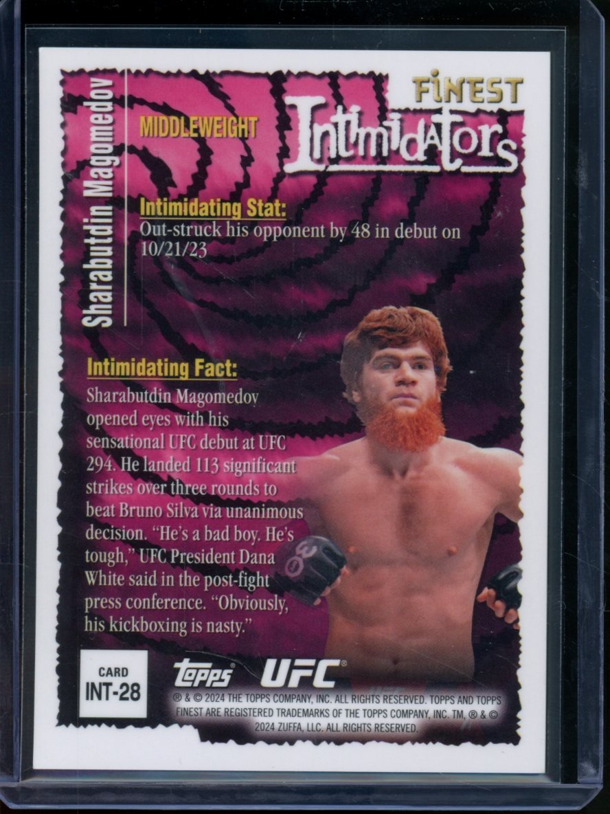 2024 Topps Finest Sharabutdin Magomedov Finest Intimidators Rookie Gold /50