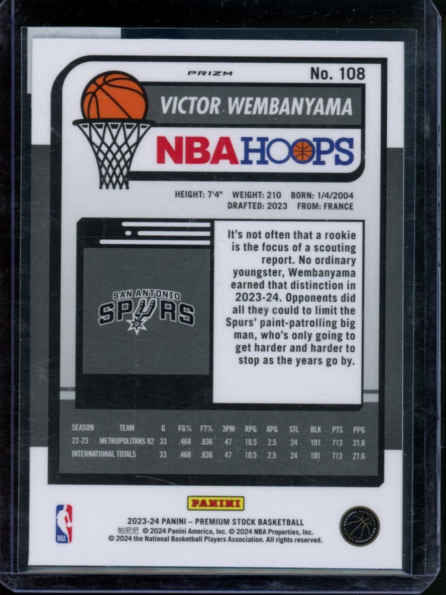 2023 Panini Hoops Victor Wembanyama Rookie Ice Spurs