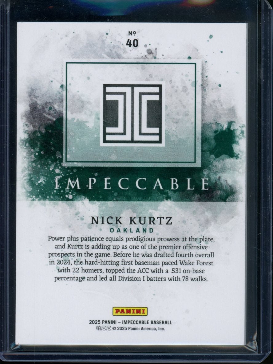2025 Panini Impeccable Nick Kurtz /25 Athletics