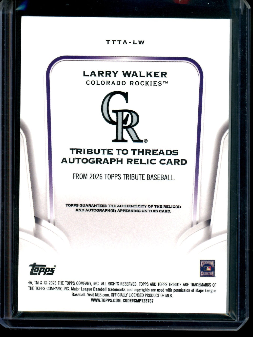 2026 Topps Tribute Larry Patch Autograph Refractor /99 Rockies