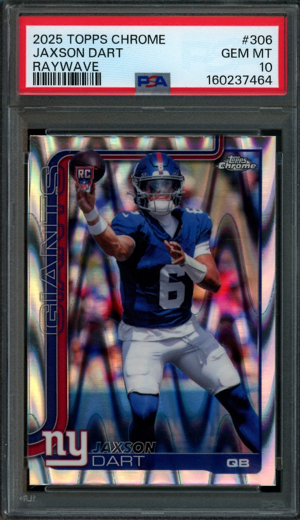 2025 Topps Chrome Jaxson Dart Raywave Rookie Refractor PSA 10 Giants