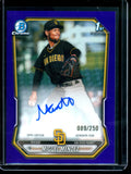 2026 Bowman Chrome Miguel Mendez 1st Purple Refractor Autograph /250 Padres