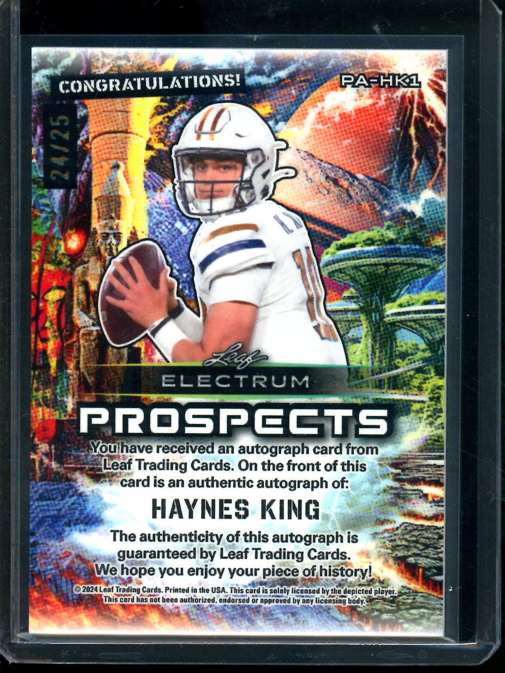 2024 Leaf Electrum Haynes King Tye-Die Autograph /25 Yellow Jackets