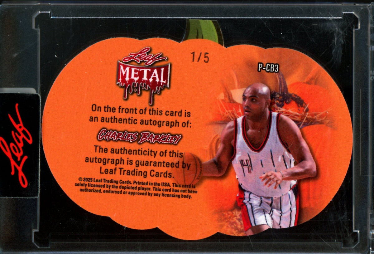 2025/26 Leaf Metal Charles Barkley Pumpkin Die-Cut Autograph /5 76ers