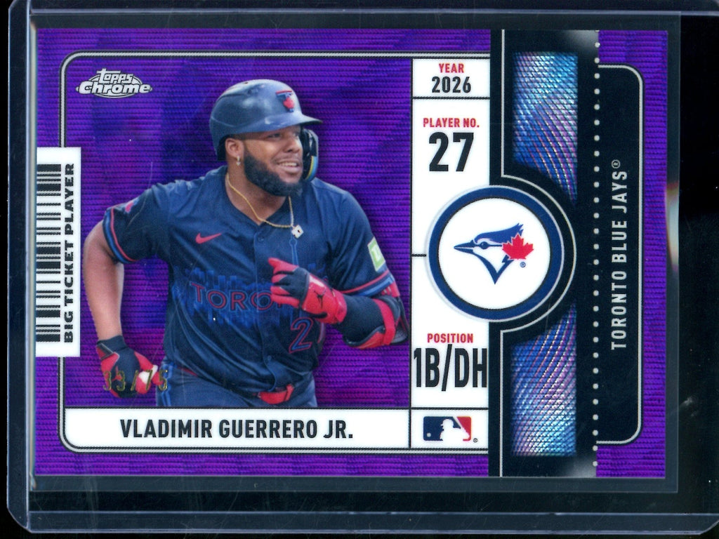 2026 Topps Chrome Vladimir Guerrero Jr. Big Ticket Player Purple Wave Refractor /75 Blue Jays