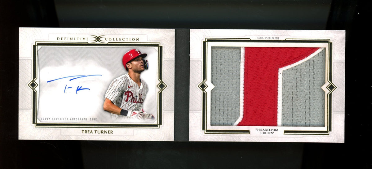 2025 Topps Definitive Trea Turner Autograph Patch Book Collection /5 Phillies