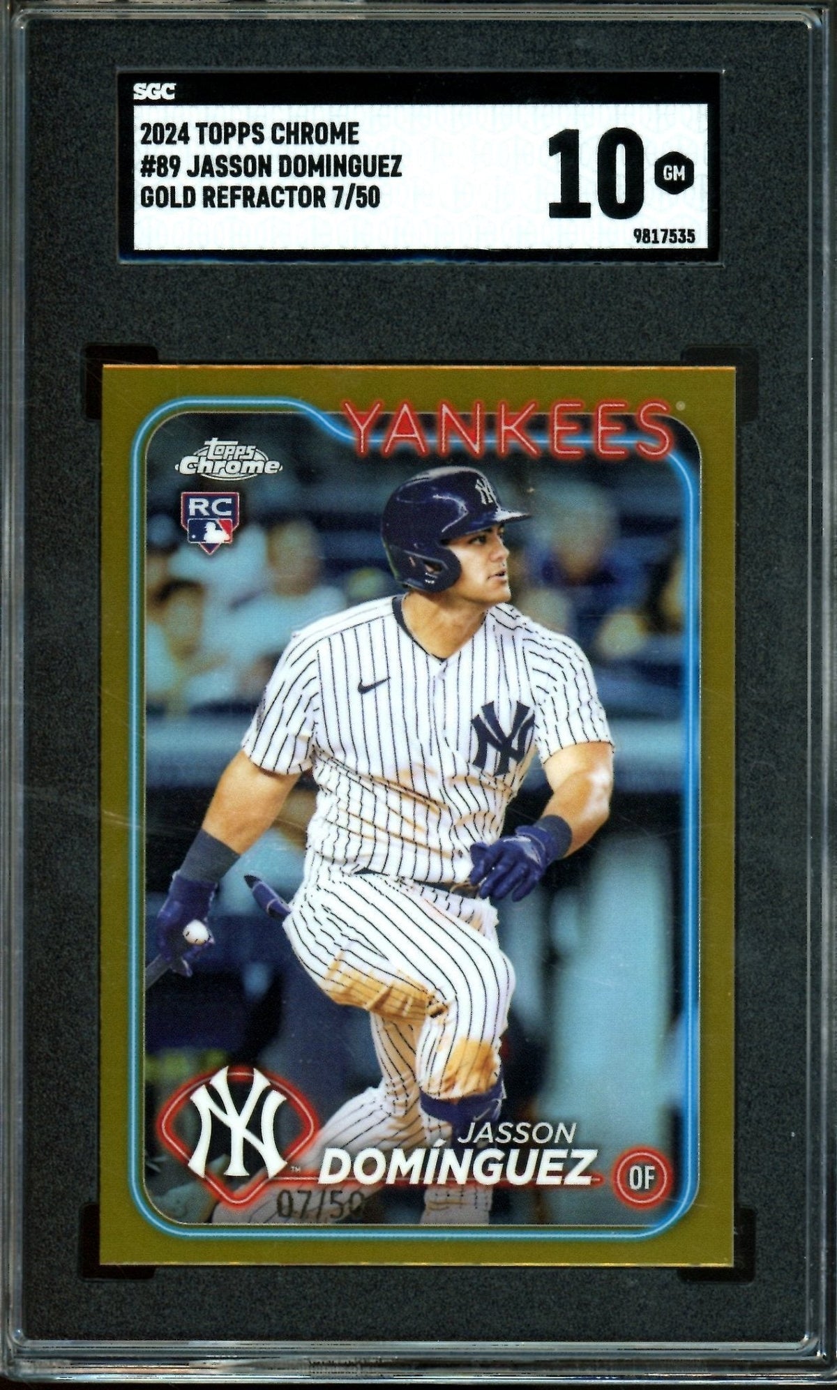 2024 Topps Chrome Jasson Dominguez Rookie RC Gold Refractor /50 Yankees