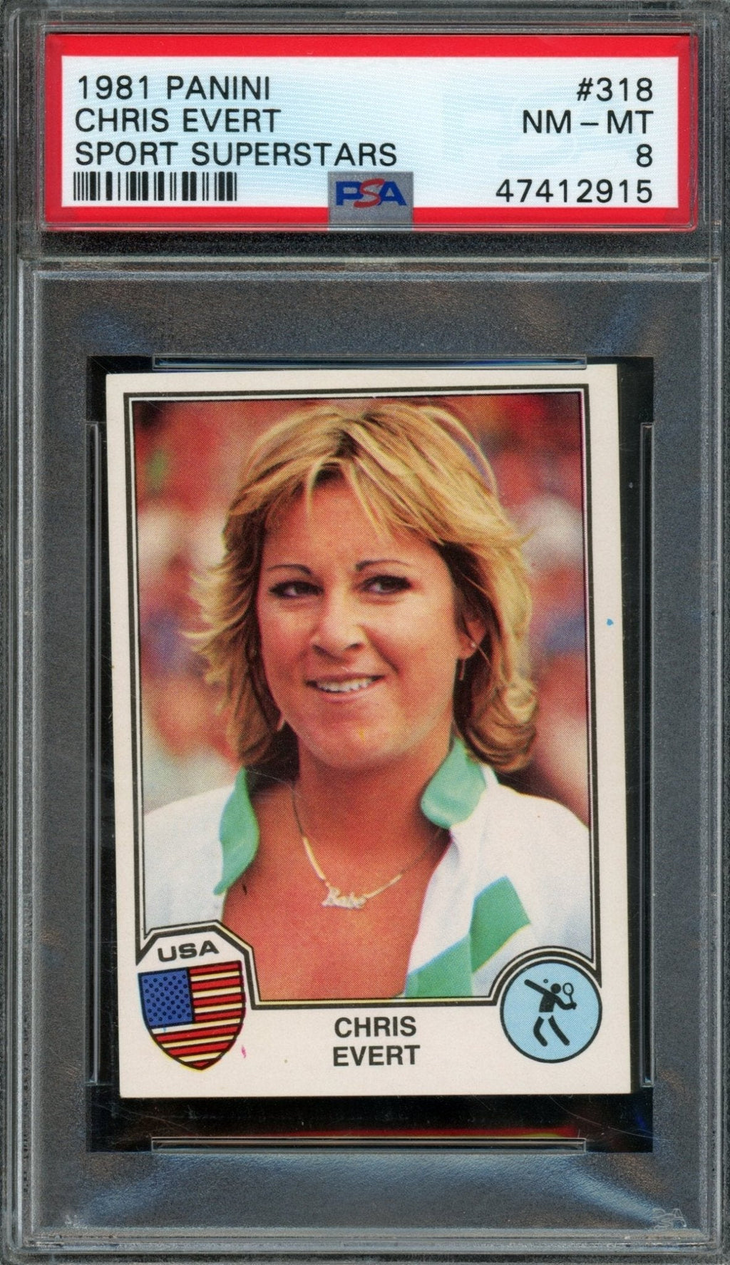 1981 Panini Sport Superstars Chris Evert #318 PSA 8