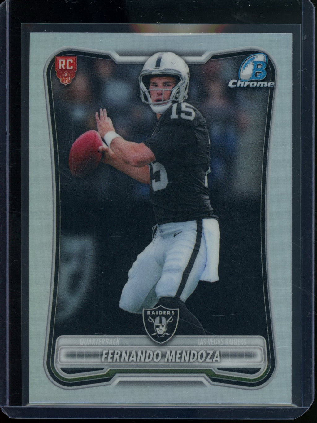 2026 Bowman Chrome Fernando Mendoza Red Rookie RC Refractor Raiders