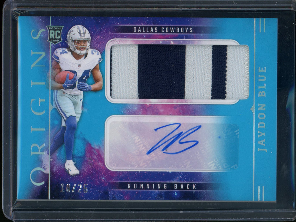 2025 Panini Origins Jaydon Blue Rookie RC Jersey Patch Autograph /25 Cowboys